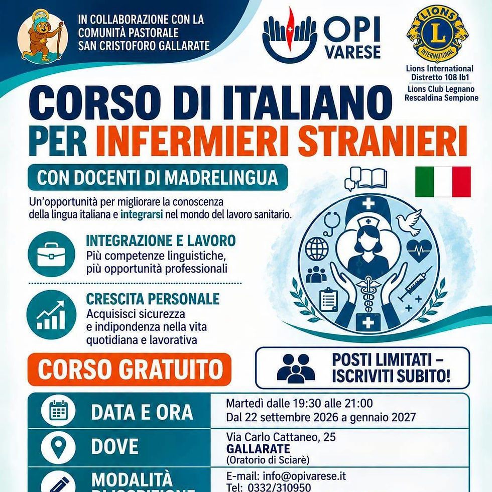 CORSO DI ITALIANO PER INFERMIERI STRANIERI