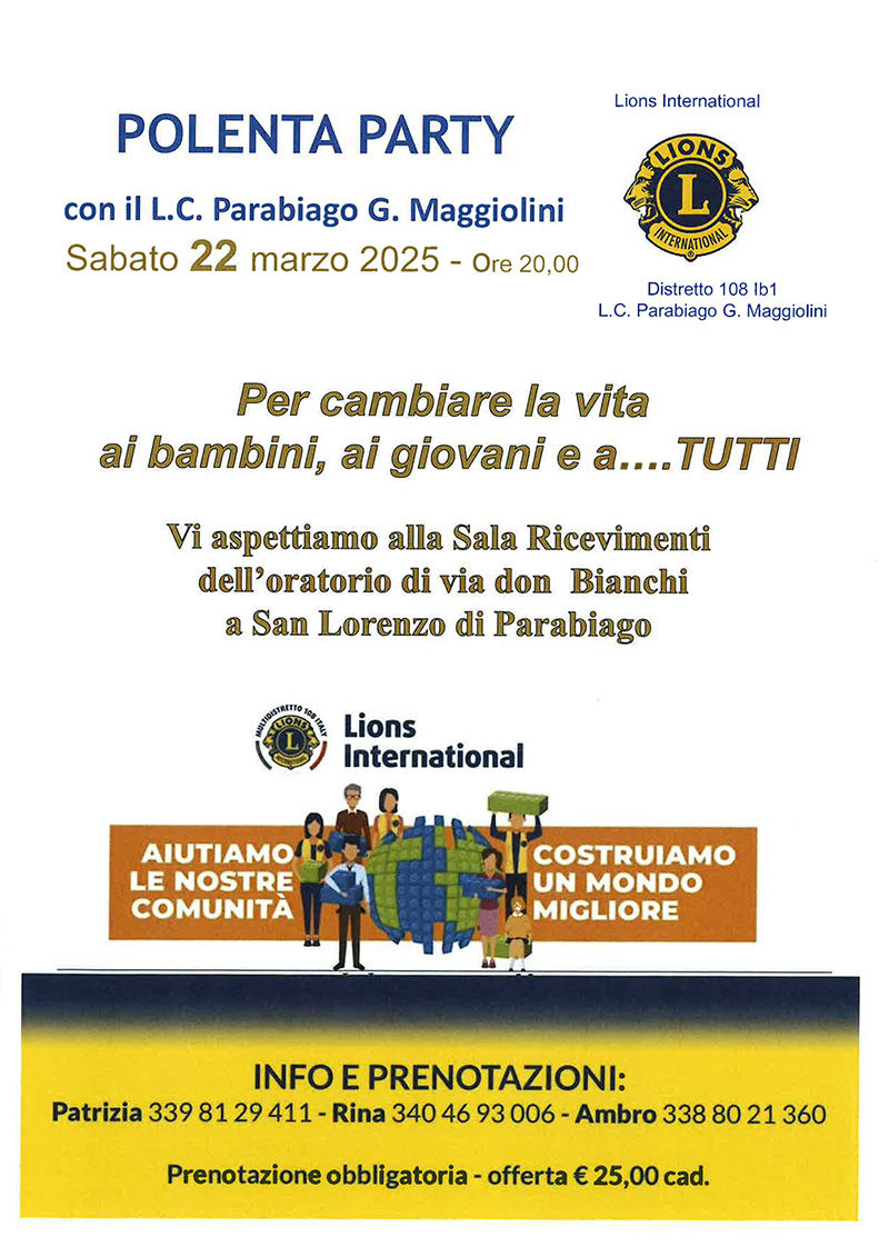 POLENTA PARTY con il L.C. Parabiago G. Maggiolini