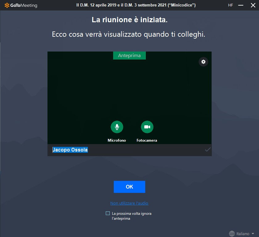 Corsi in webinar per CFP