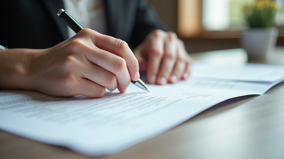 Close-up view of a wedding planner’s hands organizing vendor contracts and schedules