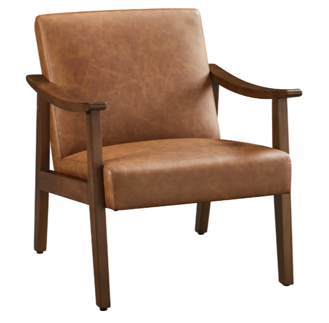 Leather Mid-Century Armchair