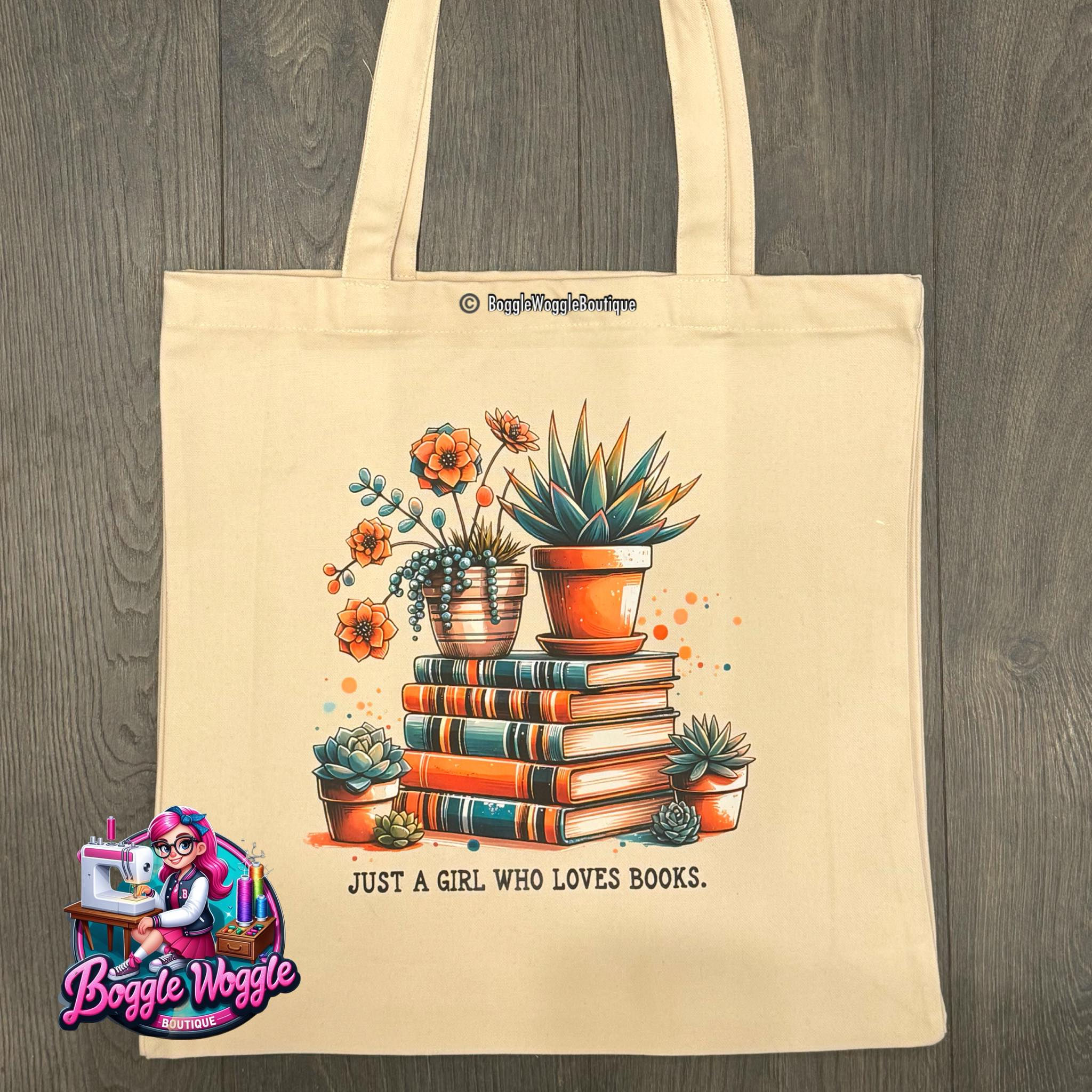 Just a Girl Who Loves Books Tote Bag | Book Lover Gift