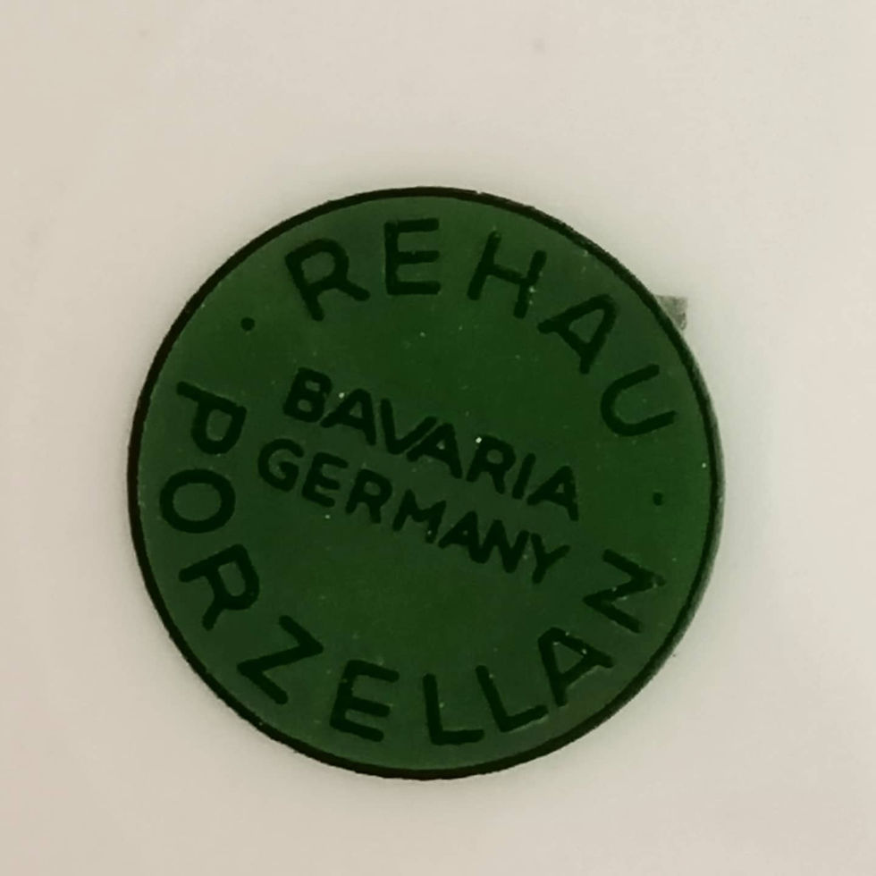 Küçük resim: Rehau Bavaria Germany,Kenarları Zinn,İçi Porselen El Biyama,Çiçekli Duvar Tabağı