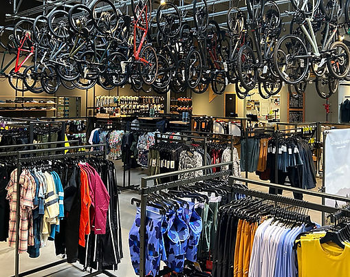 clothing store with racks