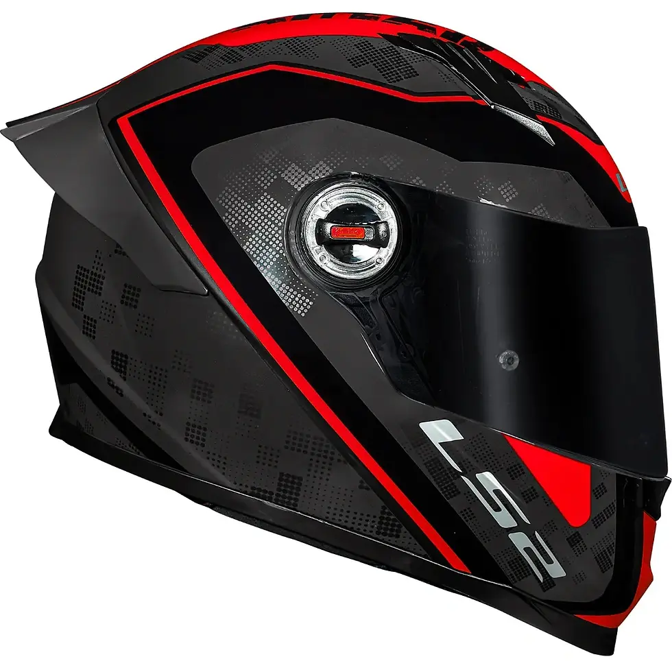 Miniatura: Capacete LS2 FF358 S Striker - Cinza Titânio/Vermelho