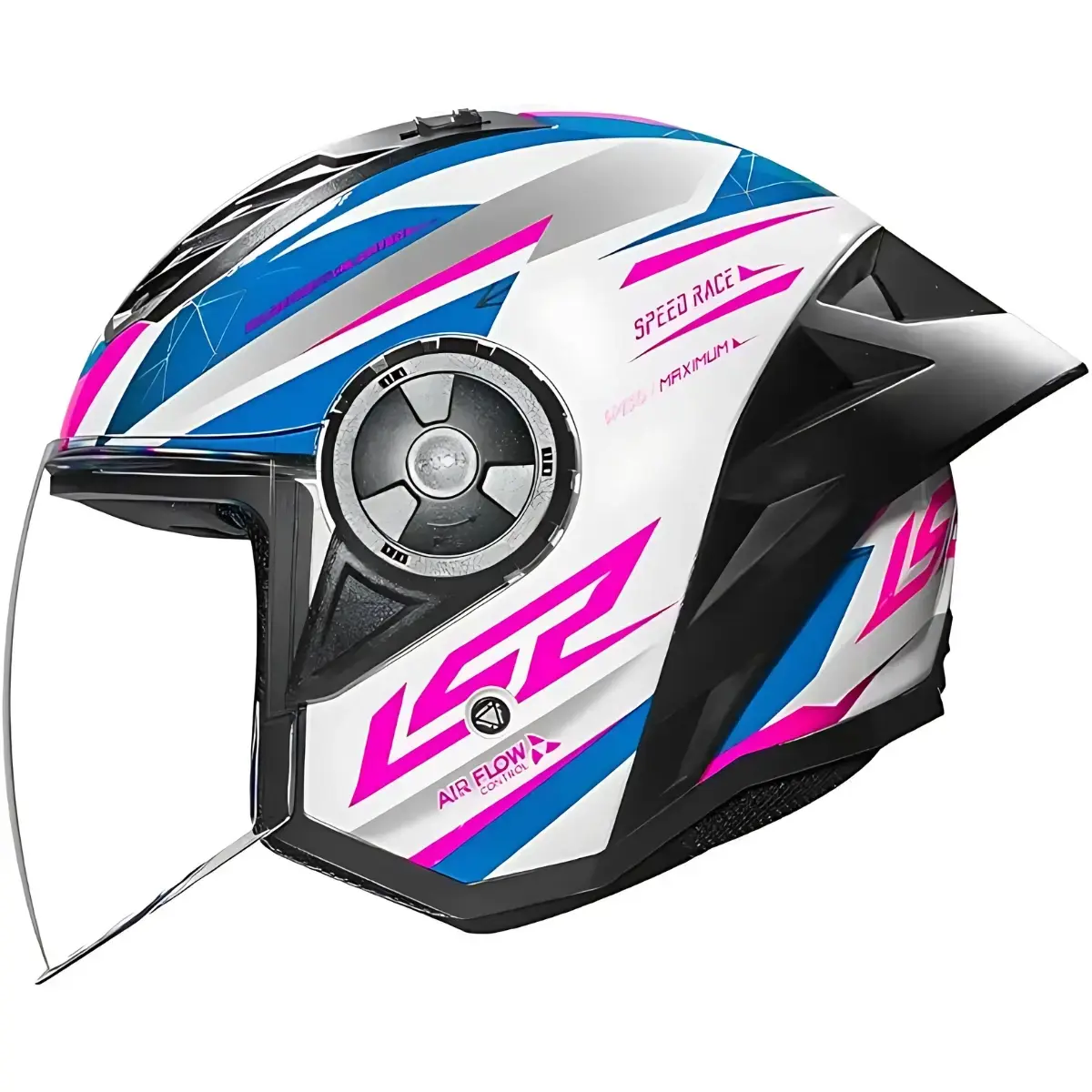 Capacete LS2 Airflow 2 Draze - Azul/Rosa (Aberto)