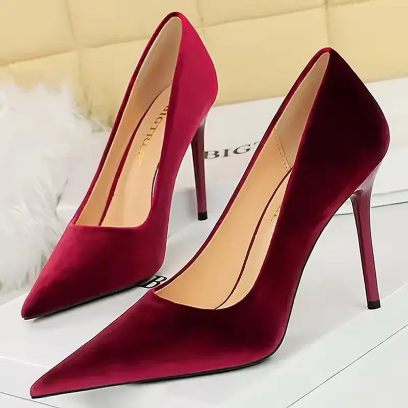 Thumbnail: High Heels Women Shoes Suede Women Pumps Sexy Party Shoes Stilettos Ladies Shoes