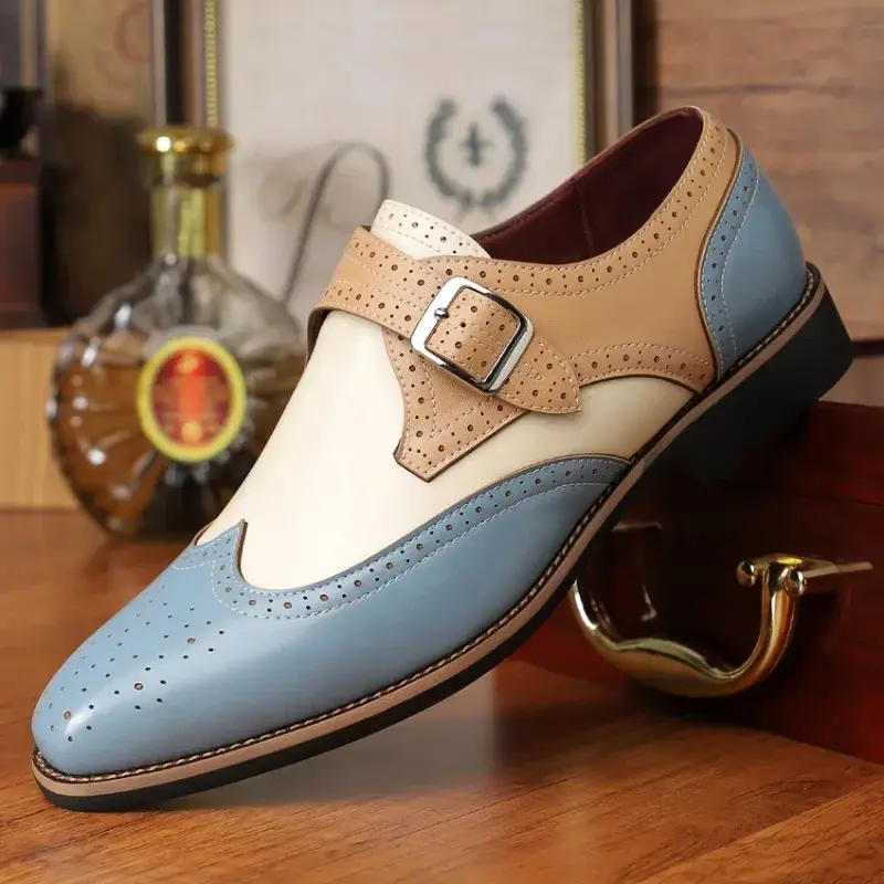 Miniatura: Scarpe Stringate Uomo Eleganti Modello Brogue
