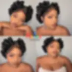 Thumbnail: Natural Color 6Inch Transparent Full Lace Braided Wigs Short Cute Handmade Bantu