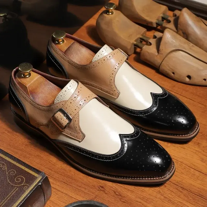 Miniatura: Scarpe Stringate Uomo Eleganti Modello Brogue