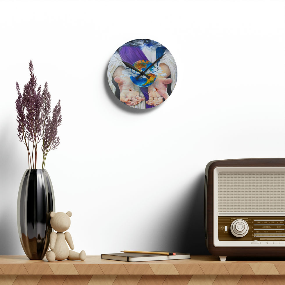 Thumbnail: HE HAS THE WHOLE WORLD IN HIS HANDS Acrylic Wall Clock