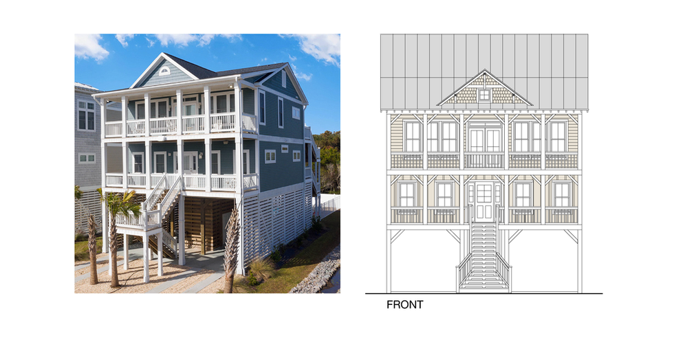 Image of the front view of the Wrightsville 2000-5 house plan, along with the photo of the Wrightsville 2000-5 house