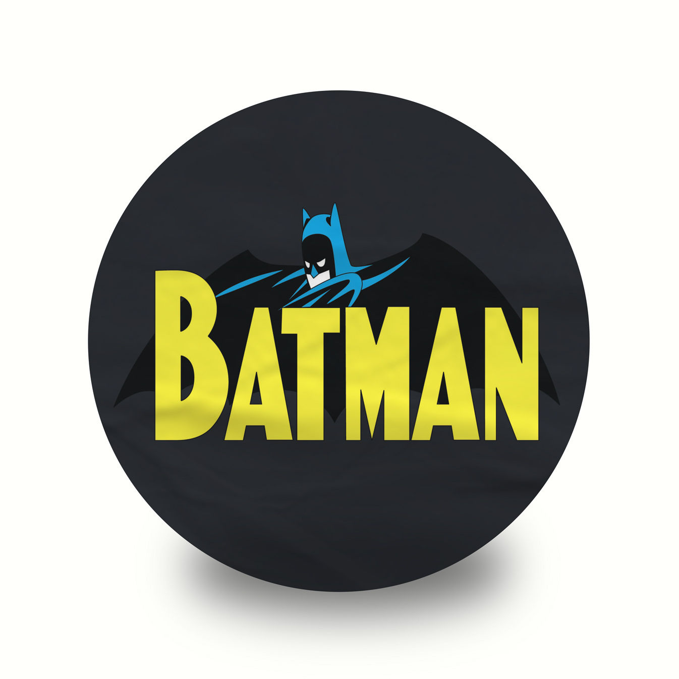 Black round vintage Batman TV series vinyl sticker