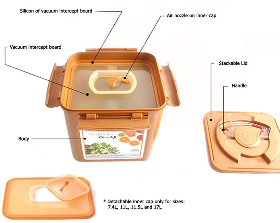 Thumbnail: E-Jen Premium Kimchi Container (Earthenware Brown, 2.9 gal/ 11L)