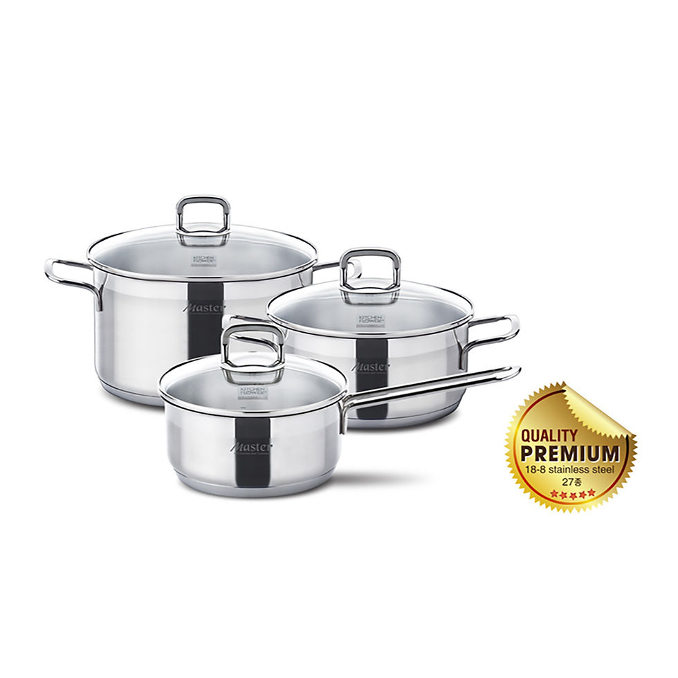 Thumbnail: Kitchen Flower Master 3-ply (18/8) Stainless Steel Cookware Sauce Pan, 18cm