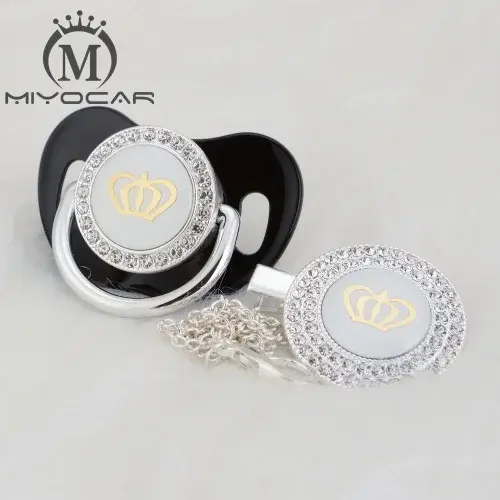 Miniatura: MIYOCAR 11 Color Silver Bling Gold Crown Bling Pacifier and Pacifier Clip BPA