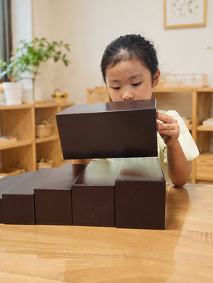 茶色の階段Adaptを使う女児