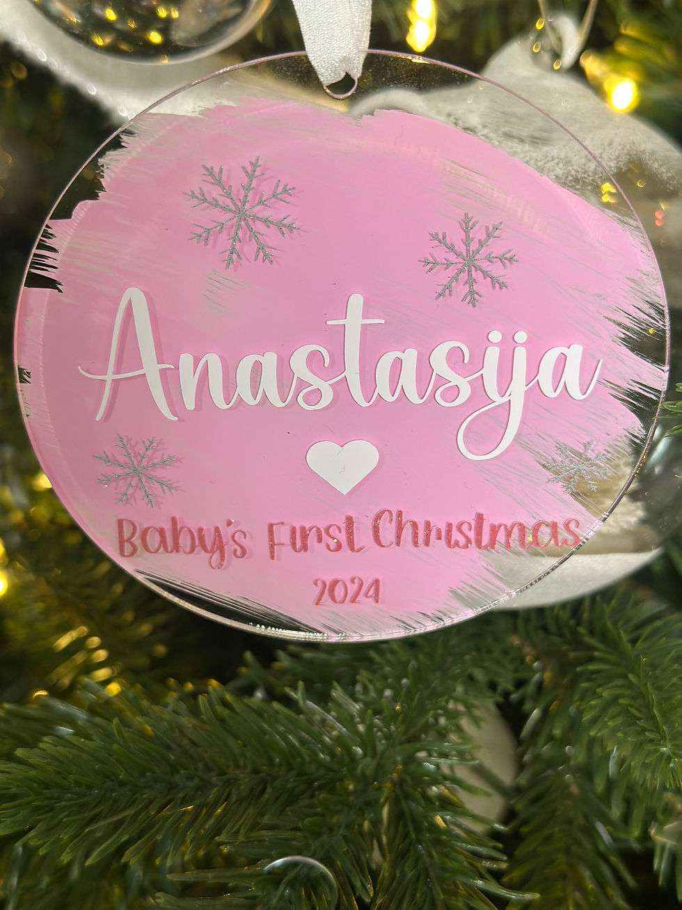Thumbnail: Babys First Christmas (Acrylic) 4” round 