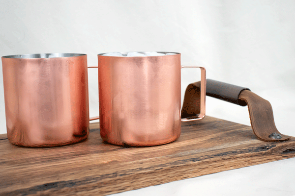 Reclaimed Barn Wood Whiskey Tray with Leather and Metal Handles