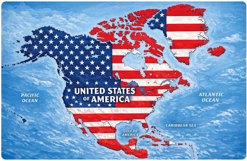 Trump publicó un mapa con la bandera de EE.UU cubriendo México, Canadá y el Caribe