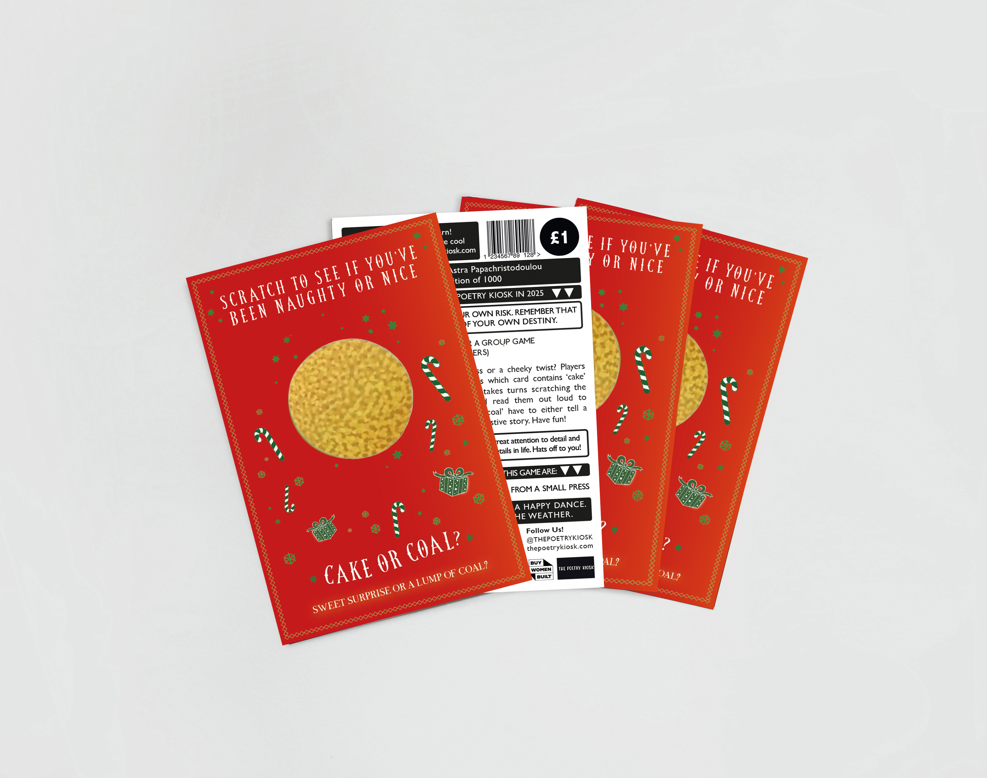 Cake or Coal Scratchcard Poems by Astra Papachristodoulou