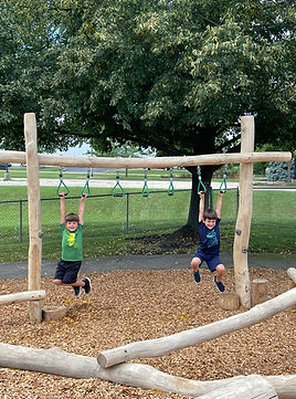 Just hanging around on the clambering rings at messiah lutheran Preschool in wauconda