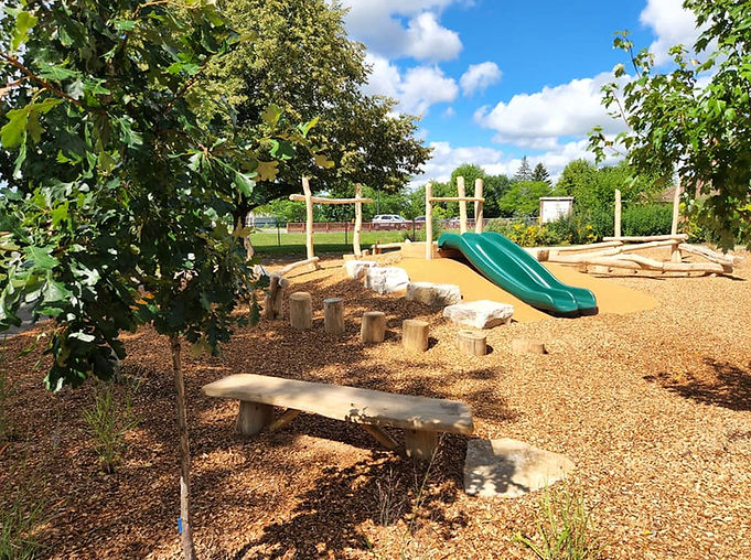 new playground natual equipment and slide at messiah lutheran preschool and kindergarten in wauconda