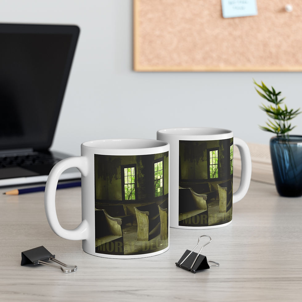 Thumbnail: Moral Decay Coffee Mug - Abandoned Church Art, Reflection of Changing Times