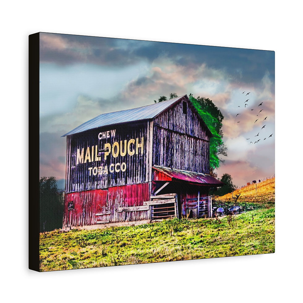 Thumbnail: Coshocton County Mail Pouch Barn Art Print - Mixed Media Art by Jack Hunt