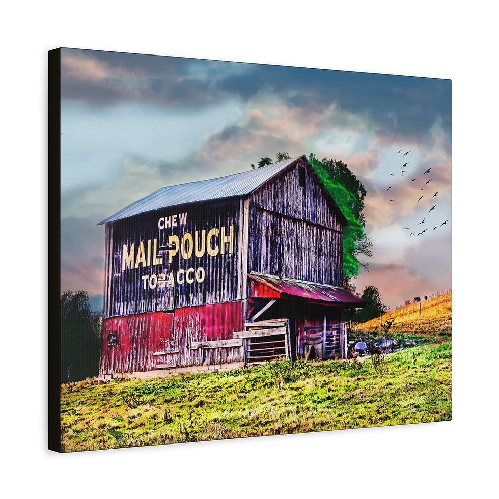 Thumbnail: Coshocton County Mail Pouch Barn Art Print - Mixed Media Art by Jack Hunt
