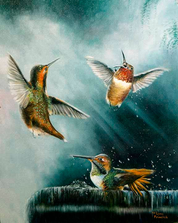 Bathing Trio Oil Painting Print by Lynn Fraelich