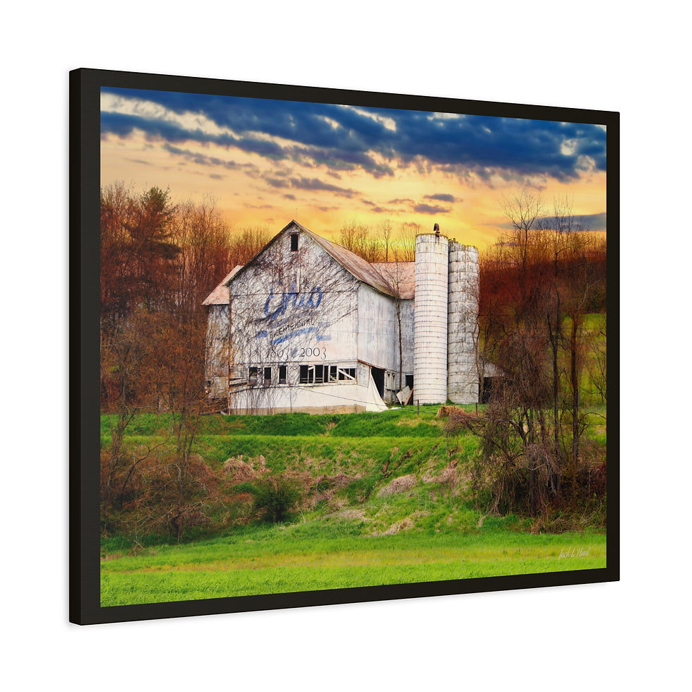 Thumbnail: Ohio Bicentennial Barn Art Print - Matte Canvas Mixed Media by Jack Hunt