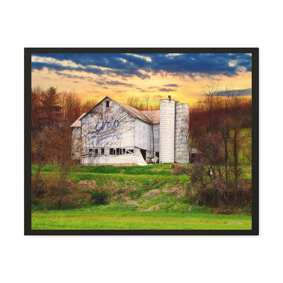 Thumbnail: Ohio Bicentennial Barn Art Print - Matte Canvas Mixed Media by Jack Hunt