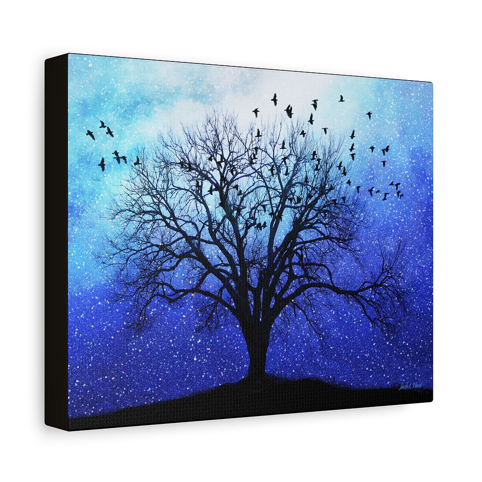 Thumbnail: "The Starlight Murder" – Winter Night Canvas Print by Jack Hunt