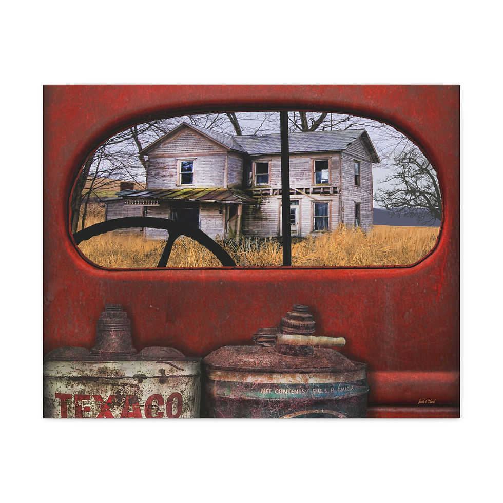 Thumbnail: "Looks Like Work" Canvas Art Print by Jack Hunt – Nostalgic Farmhouse Scene