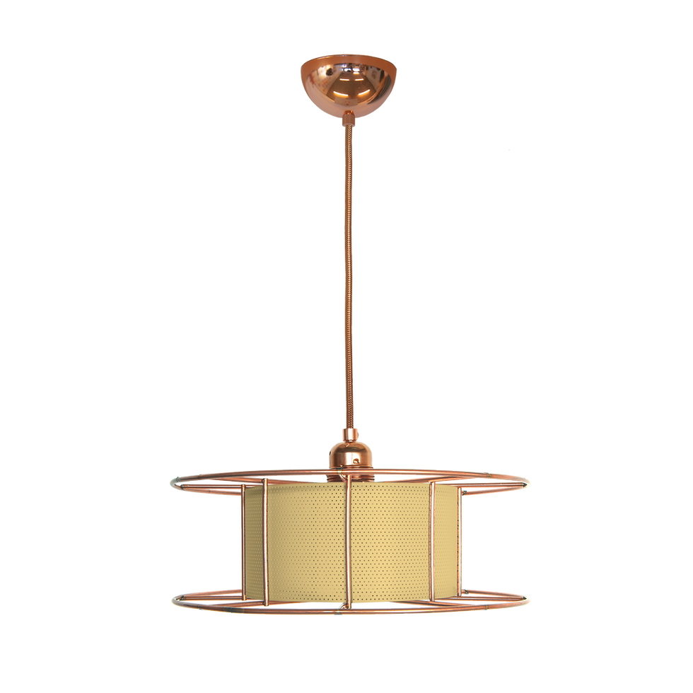 Thumbnail: SPOOL IS COOL - upcycled hang-, wand- of staanlamp (koper)
