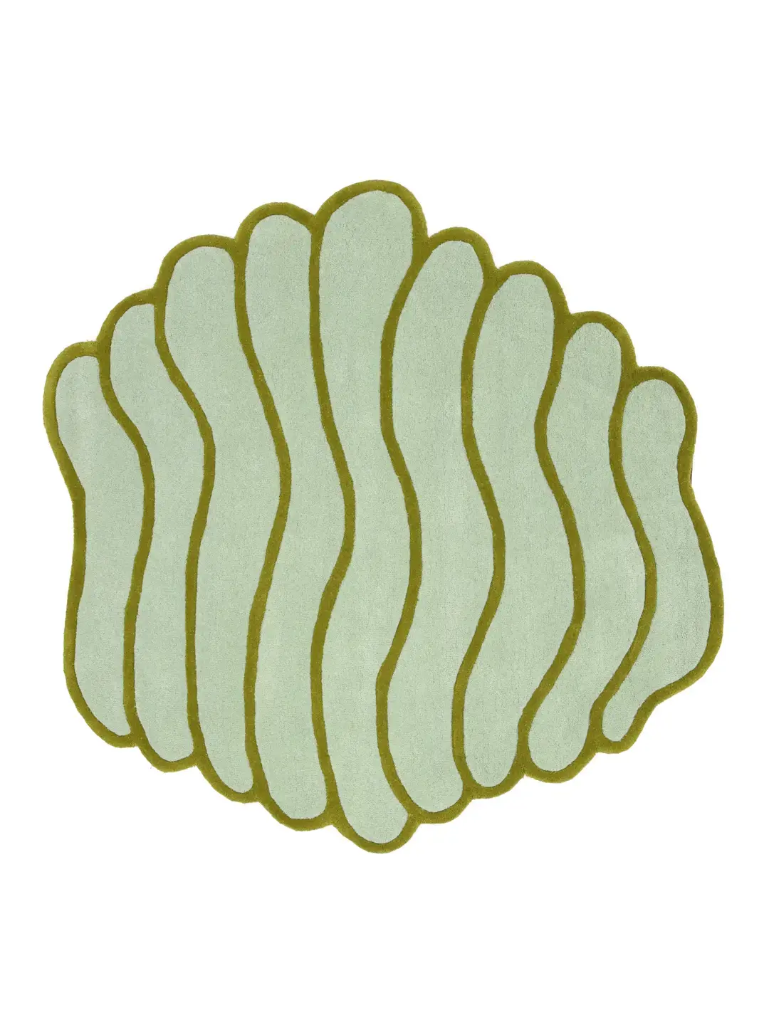 WAKAME - funky groen wol en katoenen tapijt