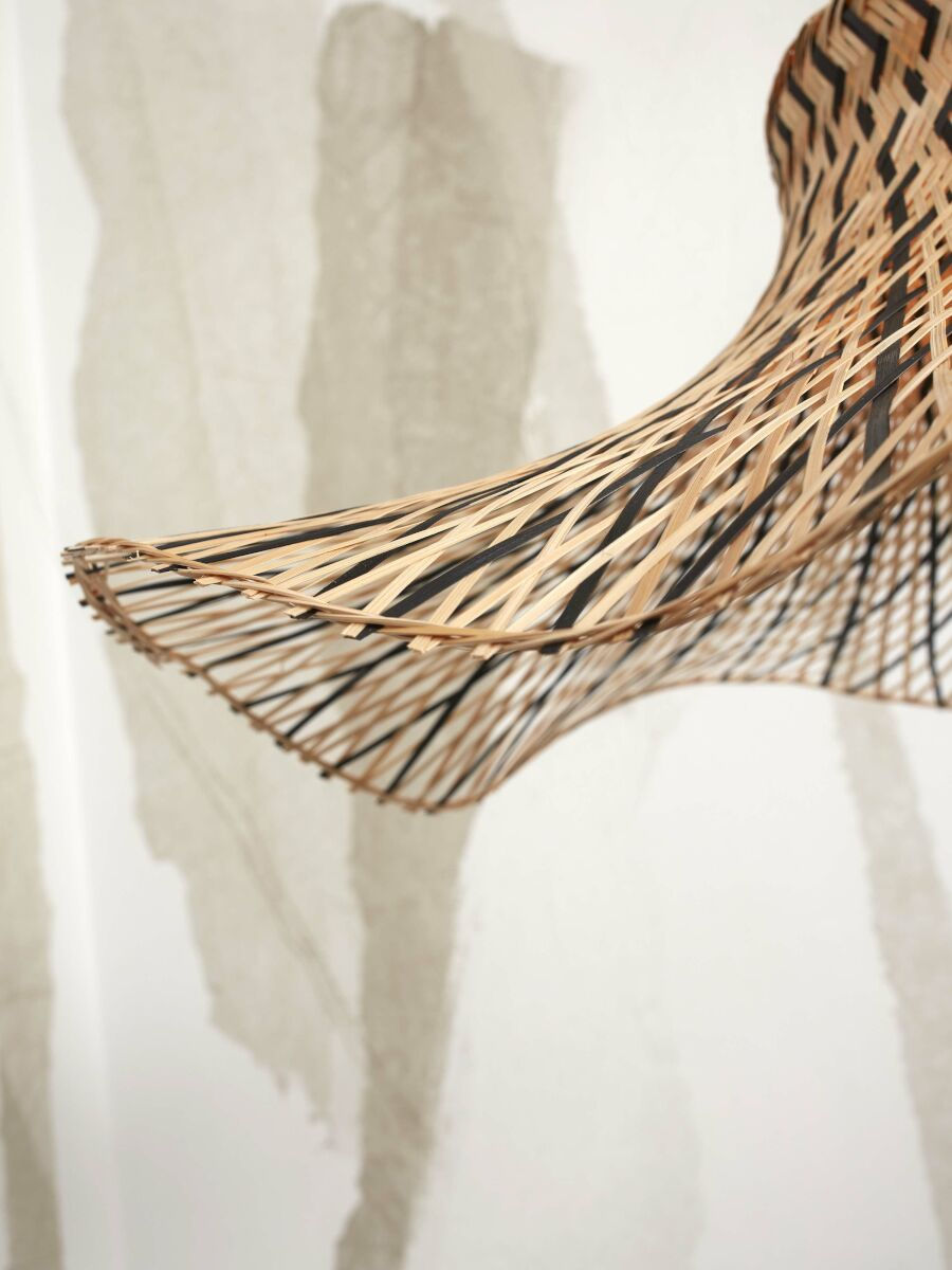 Thumbnail: BISOU - Zomerse hanglamp in gevlochten bamboo