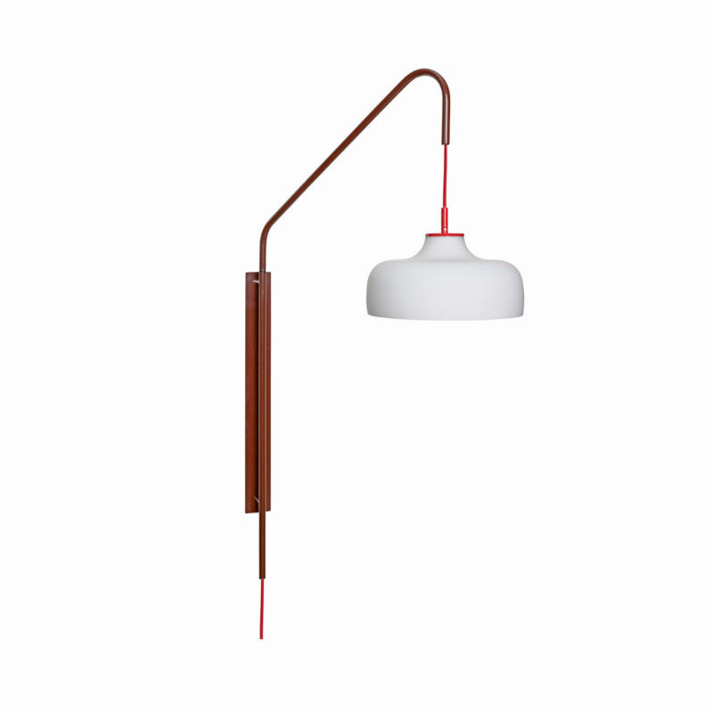Thumbnail: TENDENS - metalen muurlamp met glazen kap