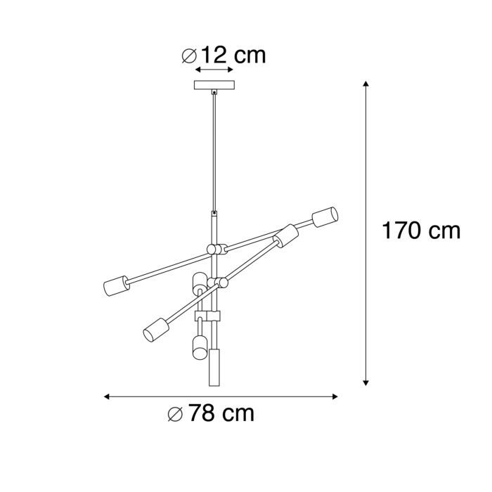 Thumbnail: SIDONIE zwarte hanglamp met messing details