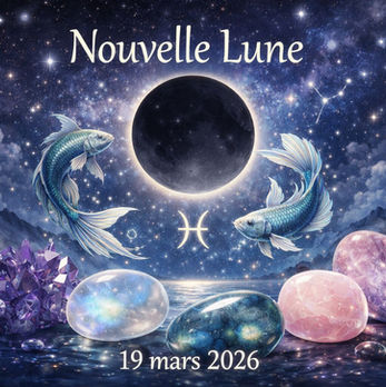 🌑✨ Nouvelle Lune en Poissons – 19 mars 2026 - Les pierres pour surfer cette belle énergie !