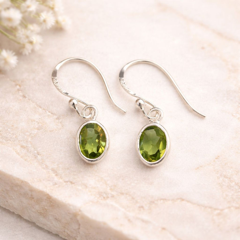Boucles d'oreilles Péridot facetté et Argent