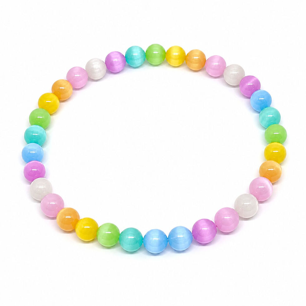Bracelet Sélénite Chauffée Arc-en-Ciel