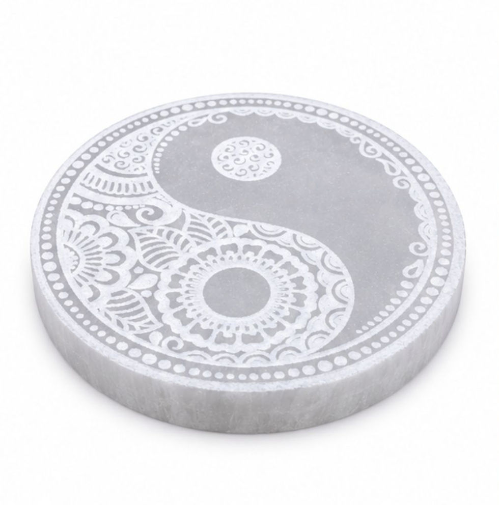 Plaque de rechargement en Sélénite – Yin & Yang Feng Shui
