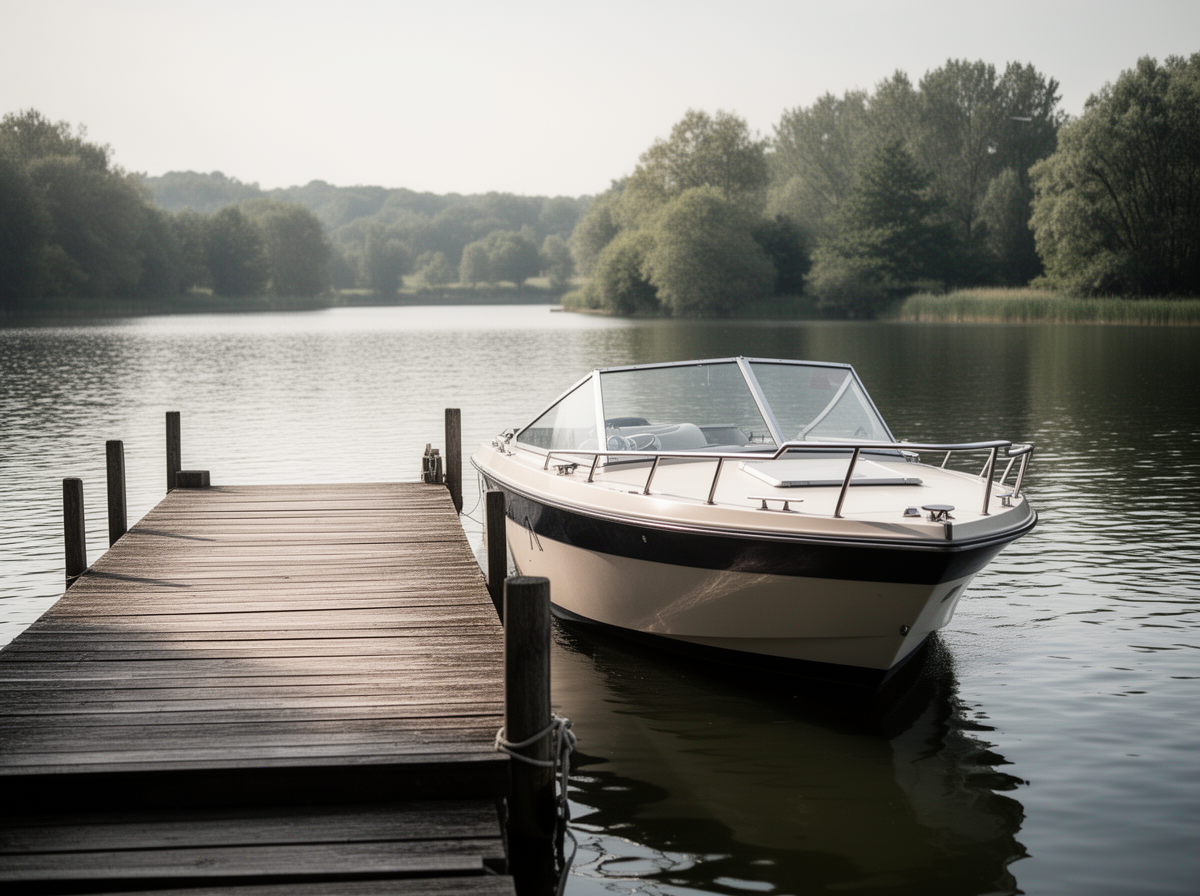 Motorboot am Steg – Bootsversicherung für Eigner
