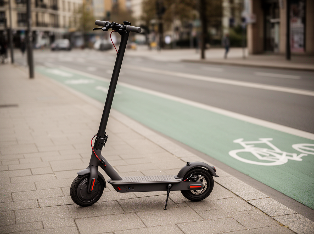 E-Scooter am Straßenrand – Versicherungskennzeichen für E-Scooter