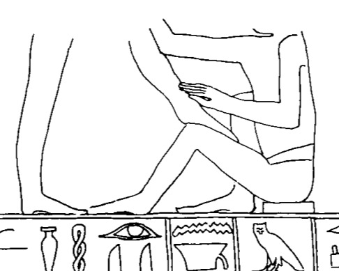 Illustrasjon av fotbehandling fra graven til Ankhmahor (ca. 2330 fvt.)