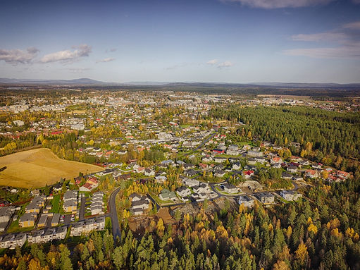 Jessheim i Ullensaker sett fra Presterudtoppen