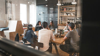 a business team having a meeting in a nice office
