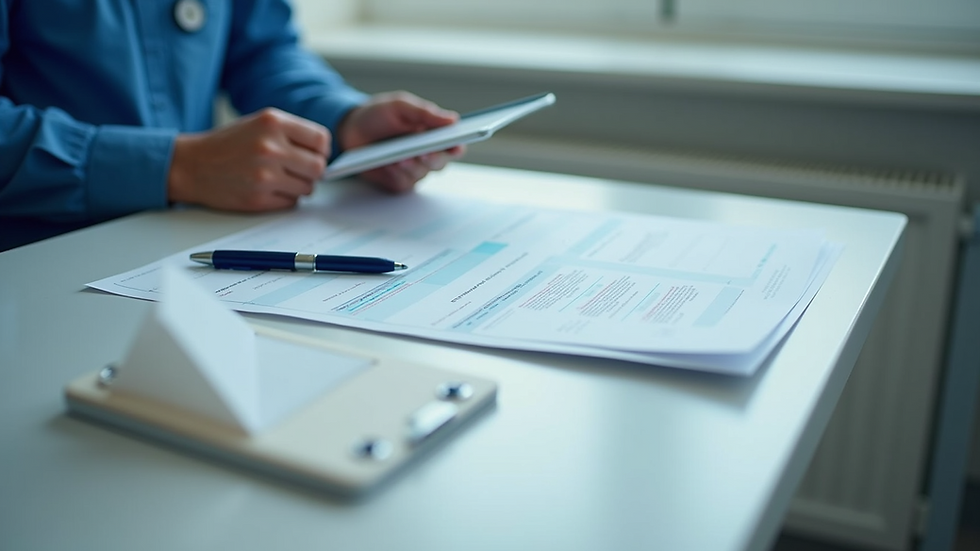 High angle view of a Care Quality Commission inspection report